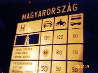 ハンガリーの制限速度の標識。